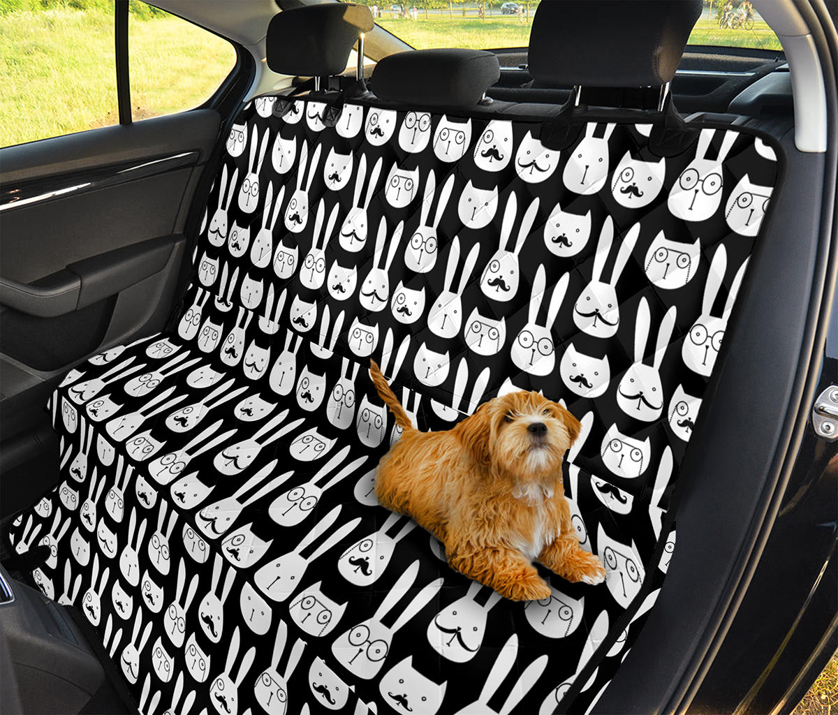 Rabbit And Cat Pattern Print Pet Car Back Seat Cover