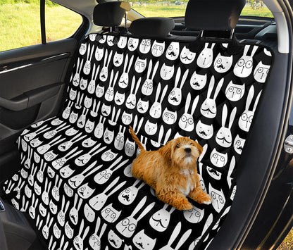 Rabbit And Cat Pattern Print Pet Car Back Seat Cover