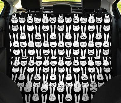 Rabbit And Cat Pattern Print Pet Car Back Seat Cover