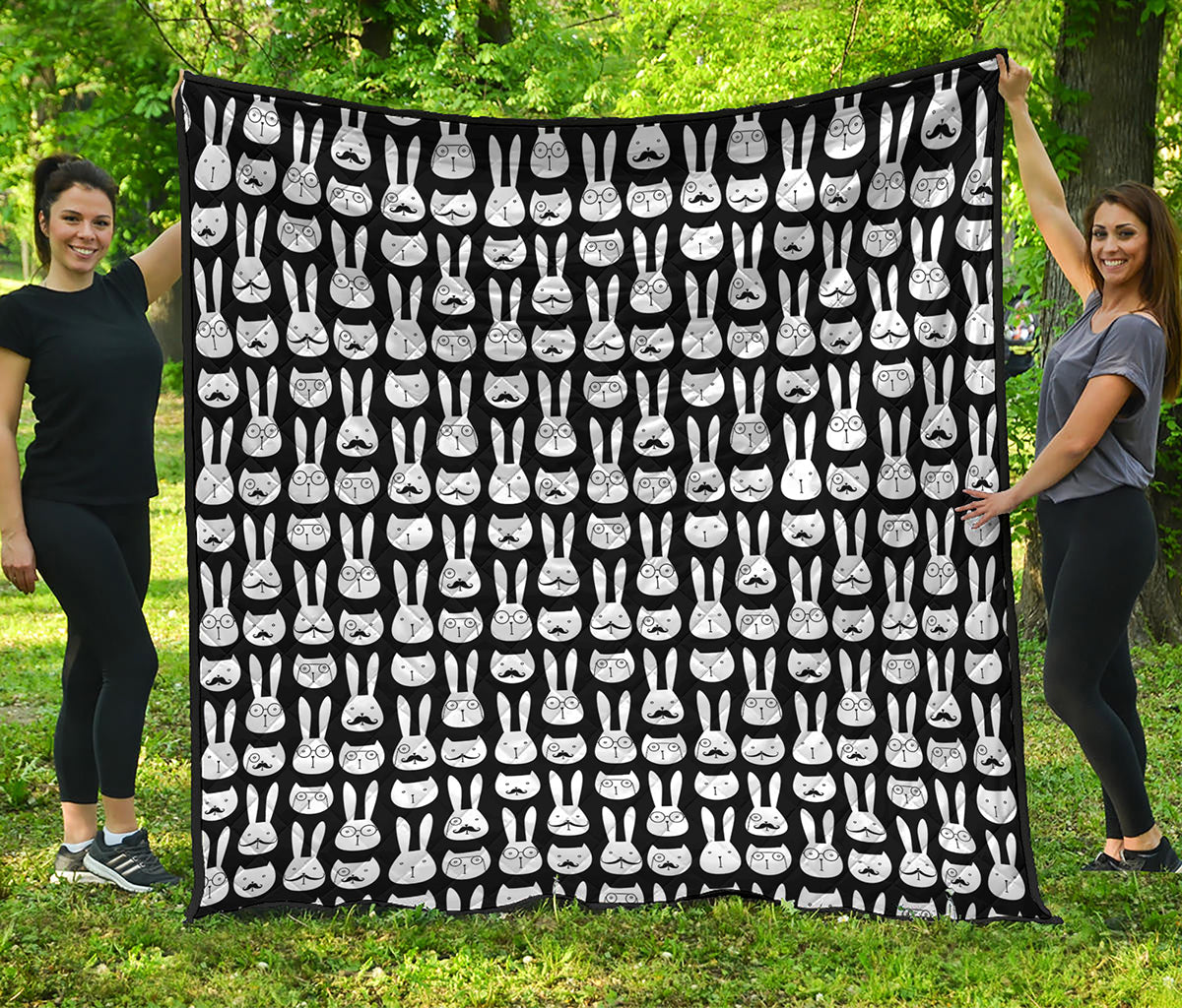 Rabbit And Cat Pattern Print Quilt