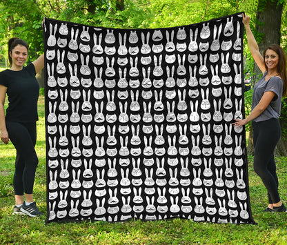Rabbit And Cat Pattern Print Quilt