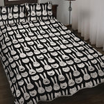 Rabbit And Cat Pattern Print Quilt Bed Set