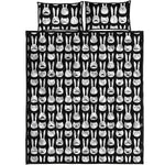 Rabbit And Cat Pattern Print Quilt Bed Set