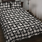 Rabbit And Cat Pattern Print Quilt Bed Set