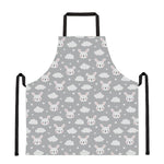 Rabbit And Cloud Pattern Print Apron