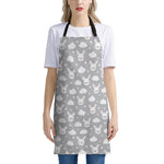 Rabbit And Cloud Pattern Print Apron