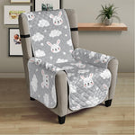 Rabbit And Cloud Pattern Print Armchair Protector