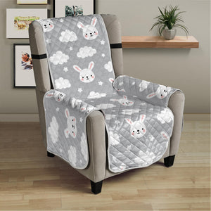 Rabbit And Cloud Pattern Print Armchair Protector