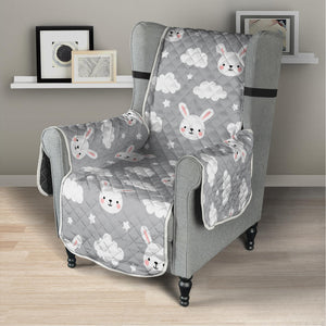 Rabbit And Cloud Pattern Print Armchair Protector