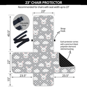 Rabbit And Cloud Pattern Print Armchair Protector