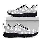 Rabbit And Cloud Pattern Print Black Sneakers