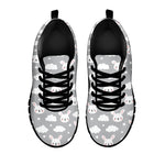 Rabbit And Cloud Pattern Print Black Sneakers