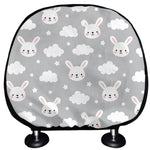 Rabbit And Cloud Pattern Print Car Headrest Covers