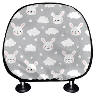 Rabbit And Cloud Pattern Print Car Headrest Covers