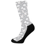 Rabbit And Cloud Pattern Print Crew Socks