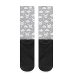 Rabbit And Cloud Pattern Print Crew Socks
