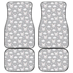 Rabbit And Cloud Pattern Print Front and Back Car Floor Mats