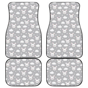 Rabbit And Cloud Pattern Print Front and Back Car Floor Mats