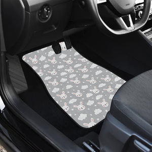 Rabbit And Cloud Pattern Print Front and Back Car Floor Mats