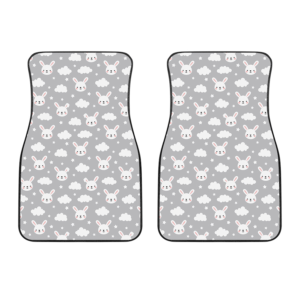 Rabbit And Cloud Pattern Print Front Car Floor Mats