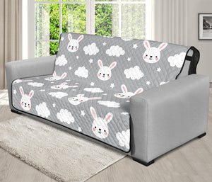 Rabbit And Cloud Pattern Print Futon Protector