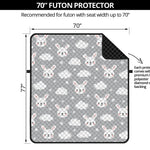 Rabbit And Cloud Pattern Print Futon Protector