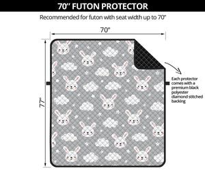 Rabbit And Cloud Pattern Print Futon Protector