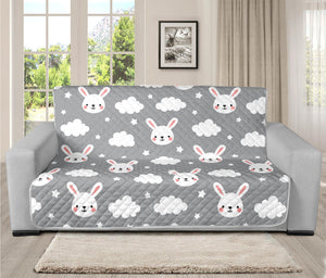 Rabbit And Cloud Pattern Print Futon Protector