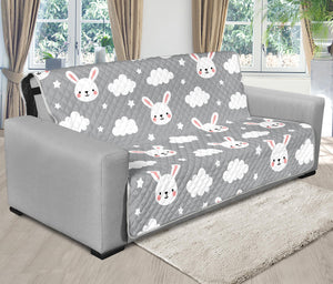 Rabbit And Cloud Pattern Print Futon Protector