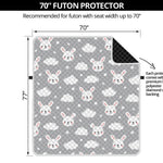 Rabbit And Cloud Pattern Print Futon Protector