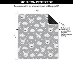 Rabbit And Cloud Pattern Print Futon Protector