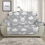 Rabbit And Cloud Pattern Print Half Sofa Protector