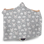 Rabbit And Cloud Pattern Print Hooded Blanket