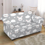 Rabbit And Cloud Pattern Print Loveseat Slipcover