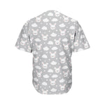 Rabbit And Cloud Pattern Print Men's Baseball Jersey