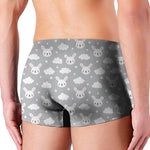 Rabbit And Cloud Pattern Print Men's Boxer Briefs