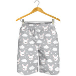 Rabbit And Cloud Pattern Print Men's Shorts