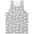 Rabbit And Cloud Pattern Print Men's Tank Top