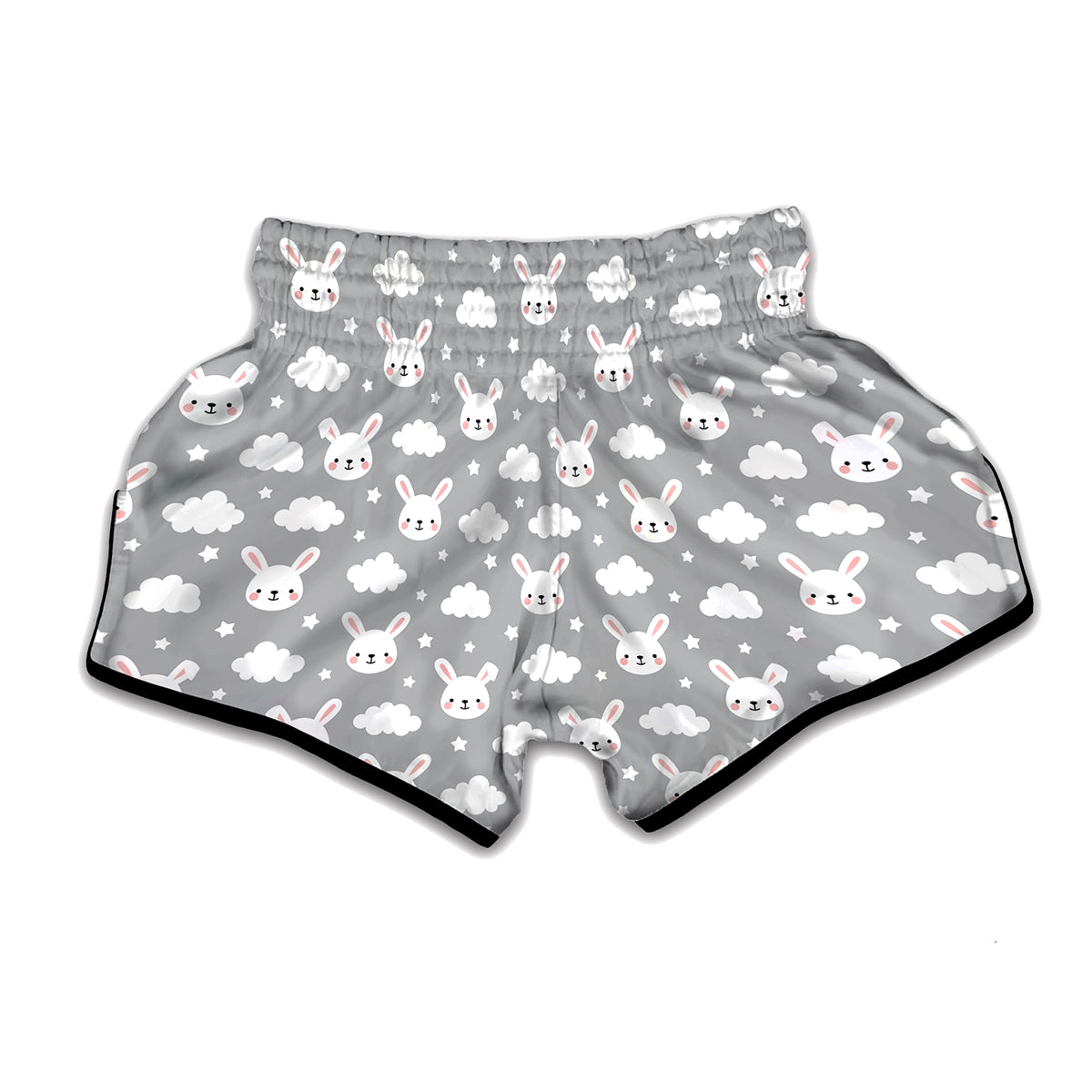 Rabbit And Cloud Pattern Print Muay Thai Boxing Shorts