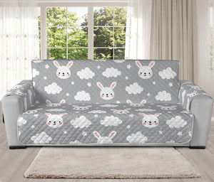 Rabbit And Cloud Pattern Print Oversized Sofa Protector