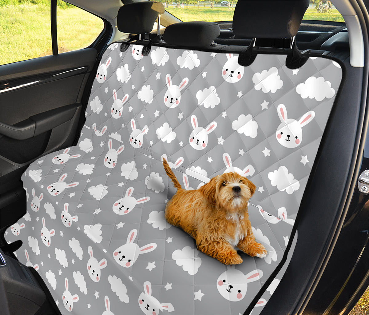 Rabbit And Cloud Pattern Print Pet Car Back Seat Cover