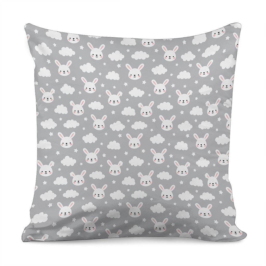 Rabbit And Cloud Pattern Print Pillow Cover