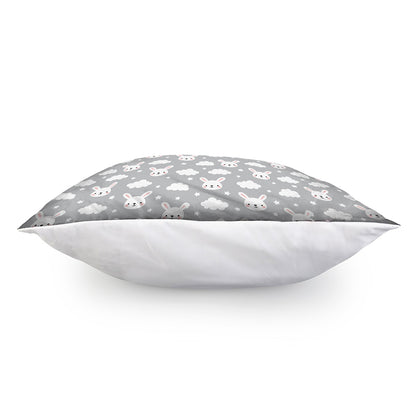 Rabbit And Cloud Pattern Print Pillow Cover