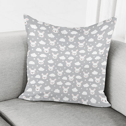 Rabbit And Cloud Pattern Print Pillow Cover