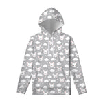 Rabbit And Cloud Pattern Print Pullover Hoodie