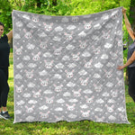 Rabbit And Cloud Pattern Print Quilt