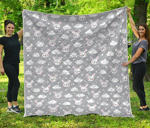 Rabbit And Cloud Pattern Print Quilt