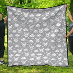 Rabbit And Cloud Pattern Print Quilt