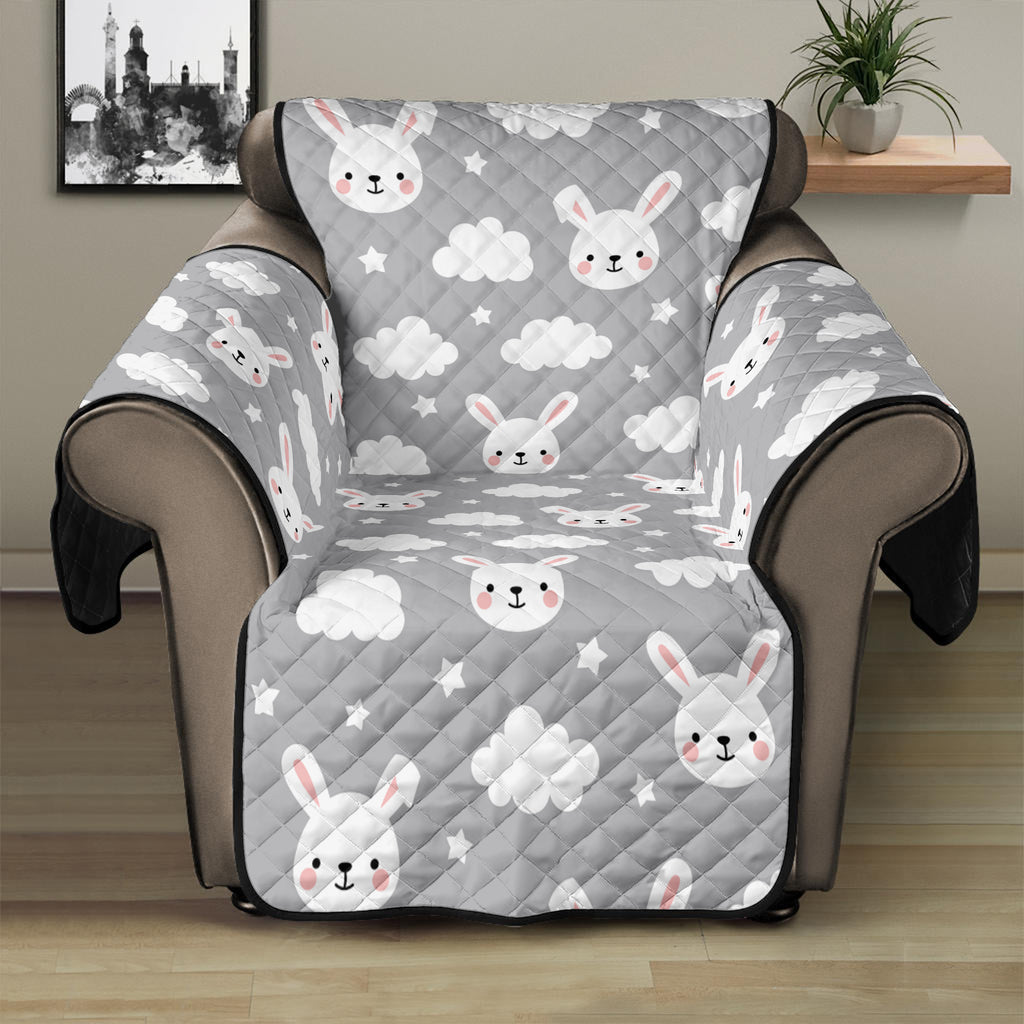 Rabbit And Cloud Pattern Print Recliner Protector