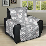 Rabbit And Cloud Pattern Print Recliner Protector